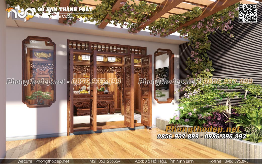 Ban công phía trước phòng thờ